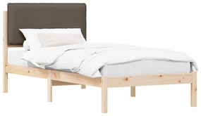vidaXL Σκελετός Κρεβατιού με Επενδεδυμένο Κεφαλάρι Taupe 100 x 200 cm