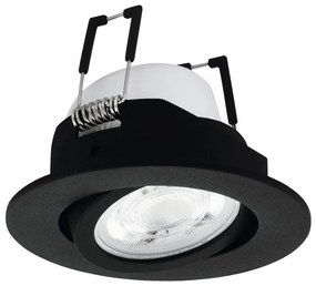 Έξυπνο Χωνευτό Σποτ Φωτιστικό Οροφής LED 4,7W RGB TW Κινητό 3CCT Dimmable Saliceto-Z Eglo-99669-Μαύρο 99669
