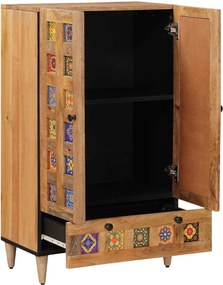 vidaXL Highboard Φυσικό 60 x 33,5 x 100 εκ. Στερεό ξύλο μάνγκο