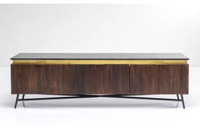 Έπιπλο TV Catalina Μασίφ Ξύλο Καφέ 170x40x50εκ - Μαύρο
