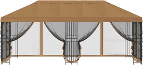 vidaXL Κιόσκι με Πλαϊνές Τοίχους 6 x 3 m Μπεζ Πολυεστέρας και Χάλυβας