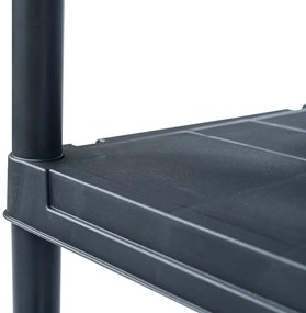 vidaXL Ραφιέρες 2 τεμ. Μαύρες 125 κ. 60 x 30 x 180 εκ. Πλαστικές