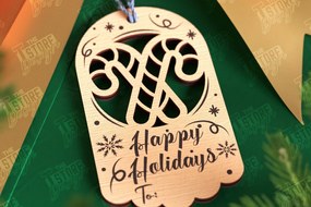 Σετ των 2 Intra απο ξύλο plywood 3mm-4mm πάχος - Χριστουγεννιάτικη ετικέτα | Ετικέτα δώρου | Διακοπές |CNC Δίασταση 15x15 cm INTRAFABR-107023799