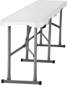 VEVOR Folding Bench Plastic Portable Outdoor Picnic Garden 183 cm Bench White