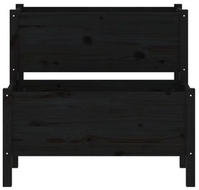 Ζαρντινιέρα Μαύρη 84,5x84x75 εκ. από Μασίφ Ξύλο Πεύκου - Μαύρο
