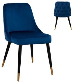 Καρέκλα Serenity HM8527.08 Blue 51Χ58Χ83Υ εκ. Σετ 2τμχ Βελούδο, Μέταλλο