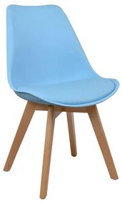 Chair Vegas  wooden legs-sky blue seat 47X56,6X82 cm