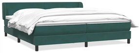 vidaXL Box Spring Κρεβάτι με στρώματα Σκούρο πράσινο Βελούδινο