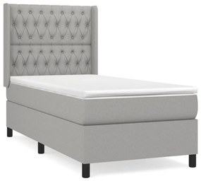 ΚΡΕΒΑΤΙ BOXSPRING ΜΕ ΣΤΡΩΜΑ ΑΝΟΙΧΤΟ ΓΚΡΙ 90X200 ΕΚ. ΥΦΑΣΜΑΤΙΝΟ 3131641