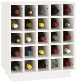 vidaXL Κάβα Κρασιών Λευκή 55,5 x 34 x 61 εκ. από Μασίφ Ξύλο Πεύκου