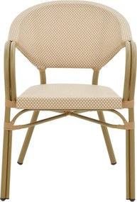 Πολυθρόνα Elyza pakoworld φυσικό αλουμίνιο-μπεζ textilene 57x62x84εκ