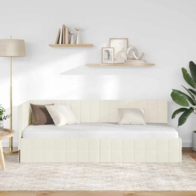 vidaXL Κρεβάτι Γωνίας Κρεμ 80 x 200 cm Βελούδο
