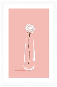 Αφίσα με παρπαστού Μινιμαλιστικό λουλούδι - 40x60 silver