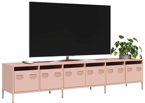 ντουλάπι τηλεόρασης vidaXL Ροζ 202x39x43,5 cm Ατσάλι ψυχρής έλασης