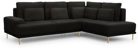 Γωνιακός καναπές Κρεβάτι NICOLE, μαύρο 277x93x200cm-Δεξιά γωνία-BOG5439