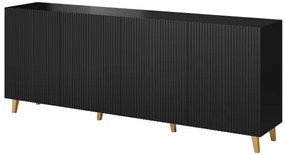 PAFOS chest of drawers 200 4D black/black DIOMMI CAMA-PAFOS-KOM-200-CZ/CZ