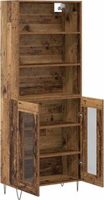 vidaXL Highboard 2 pcs Παλιό ξύλο Επεξεργασμένο ξύλο