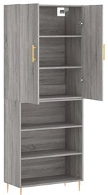 vidaXL Ντουλάπι Γκρι Sonoma 69,5 x 34 x 180 εκ. Επεξεργασμένο Ξύλο