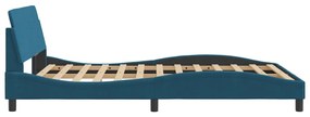 vidaXL Πλαίσιο Κρεβατιού με Κεφαλάρι Μπλε 140x190 εκ. Βελούδινο