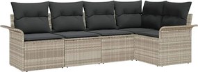 vidaXL Σετ Καναπέ Κήπου με μαξιλάρι 5 pcs συνθετικό ρατάν