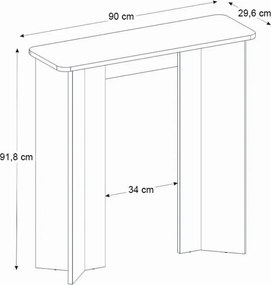 Κονσόλα Mara Megapap χρώμα λευκό εφέ μαρμάρου 90x29,6x91,8εκ.