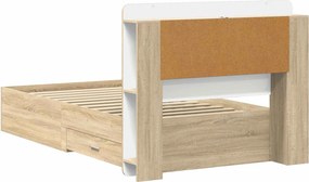 vidaXL Σκελετός κρεβατιού με αποθήκευση Sonoma Δρυς 75 x 190 cm