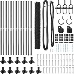 vidaXL Στύλος Περιφράξεων Γκρι 25 x 0,8 m (50 mm πλέγμα)