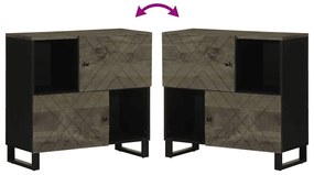 vidaXL Σκευοθήκη Μαύρο 80x33x75 cm μασίφ ξύλο Μάνγκο