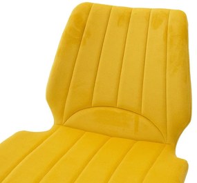 Καρέκλα Sabia βελούδο κίτρινο-μαύρο πόδι 45.5x58x80 εκ.