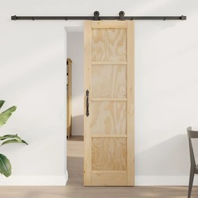 vidaXL Συρόμενη Πόρτα ORKDAL Φυσικό και μαύρο 61 x 198.5 εκ.