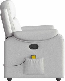 vidaXL καρέκλα ανάκλισης μασάζ Cloud Grey Fabric