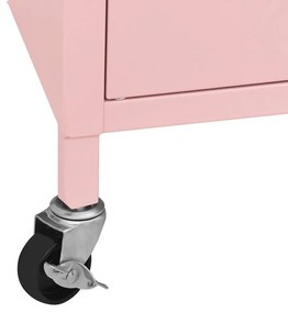 Ντουλάπι Αποθήκευσης Ροζ 60 x 35 x 56 εκ. από Ατσάλι - Ροζ