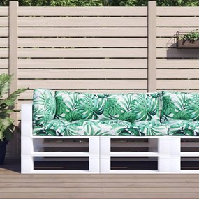 vidaXL Μαξιλάρια Παλέτας 3 τεμ. Σχέδιο Φύλλων Υφασμάτινα