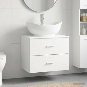 vidaXL Σετ Επίπλων Μπάνιου Λευκό Επεξεργασμένο Ξύλο