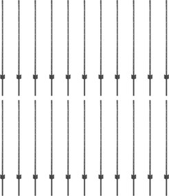 vidaXL Ενσωματωμένος Πόλος Φράχτη 22 τμχ. Γκρι 160 cm