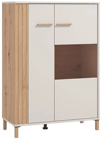 Βιτρίνα Belfort 2K VS1 Cashmere - Artisan Oak 85x40x122 εκ. 85x40x122 εκ.