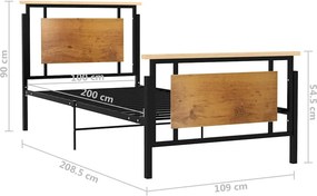 vidaXL Πλαίσιο Κρεβατιού 100 x 200 εκ. Μεταλλικό