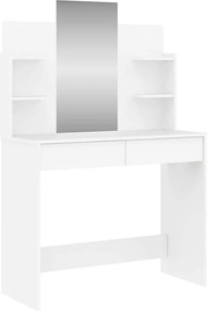 vidaXL Μπουντουάρ με Καθρέφτη Λευκό 96 x 39 x 142 εκ.