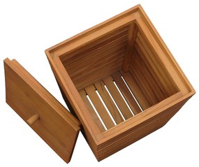 vidaXL Καλάθι Απλύτων 30 x 30 x 45 εκ. από Μασίφ Ξύλο Teak