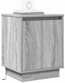 vidaXL Κομοδίνο με 2 pcs Γκρι 39 x 34.5 x 50 εκ. Επεξεργασμένο ξύλο