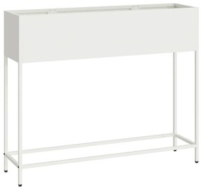 vidaXL Υψωμένη Γλάστρα Κήπου Λευκό 100 x 26 x 82 εκ Ατσάλι