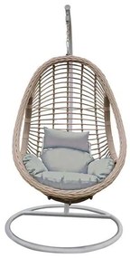 Κρεμαστή Πολυθ.Steel MADRID White/Wicker Grey/Μαξ.Ανθρακί Φ105x196cm