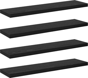 vidaXL Ράφι Βιβλίων 3 επιπέδων 4 pcs 40 x 10 x 1,5 cm Μαύρο