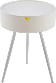 Τραπεζάκι - κομοδίνο με αποθηκευτικό χώρο Nextdeco λευκό Υ54xØ40,5εκ.