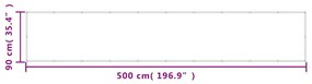 vidaXL Διαχωριστικό Βεράντας Αν. Γκρι 90x500εκ 100% Πολ. Ύφασμα Oxford