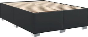 vidaXL Κρεβάτι Boxspring με Στρώμα Μαύρο 140x200εκ.από Συνθετικό Δέρμα