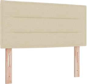 vidaXL Κρεβάτι Ottoman με Στρώμα και LED Κρεμ 120 x 190 cm Ύφασμα