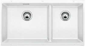 Blanco Subline-U 480/320-U White SILGRANIT™ PuraDur™ Γρανιτένιος Νεροχύτης Υποκαθήμενος με 2 Γούρνες 85,5x46 cm