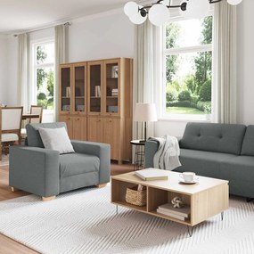 vidaXL Καναπές 3 pcs Σκούρο Γκρι 221 x 80 x 80 εκ