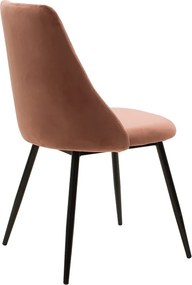 Καρέκλα Giselle pakoworld μαύρο-ύφασμα βελουτέ σάπιο μήλο